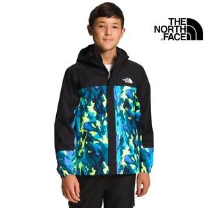 NWOT THE NORTH FACE ANTORA RAIN JACKET in Summit Navy Nature Camo Print Blue